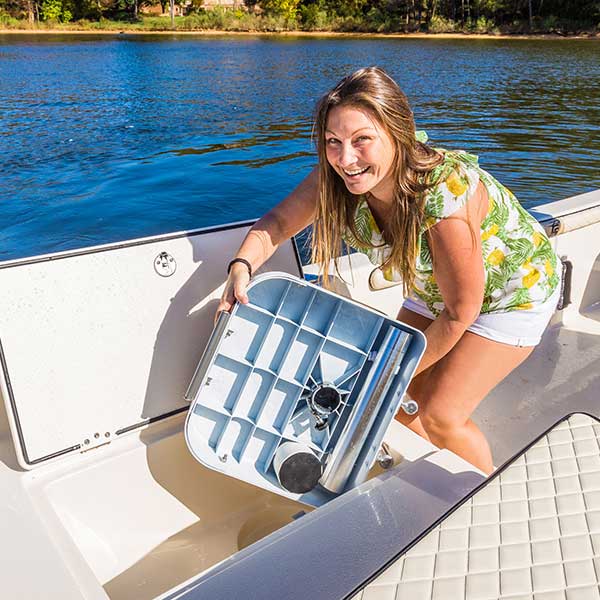 stowable marine boat seat